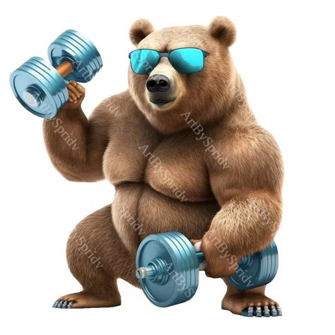Cute Athletic Teddy Bear Gym Png Transparent Animal Clipart For Kids