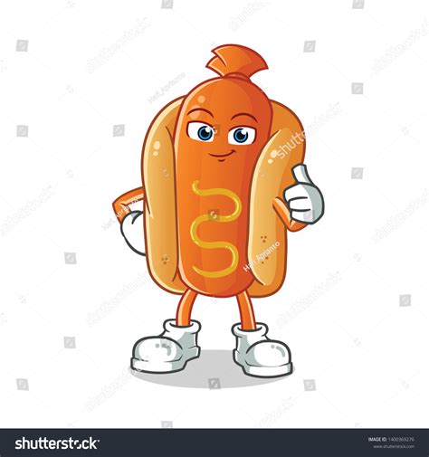 Hot Dog Thumbs Mascot Vector Cartoon Stock Vector (Royalty Free) 1400369276 | Shutterstock