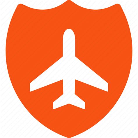 Air plane, airplane, aviation security, flight, safety, shield, transportation icon - Download ...