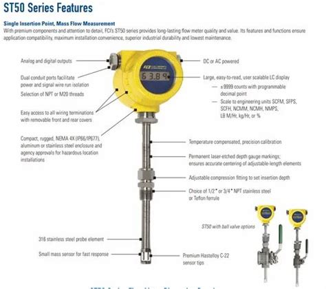 Ss L Hastelloy Cs Fci St Thermal Mass Flow Meter For Air