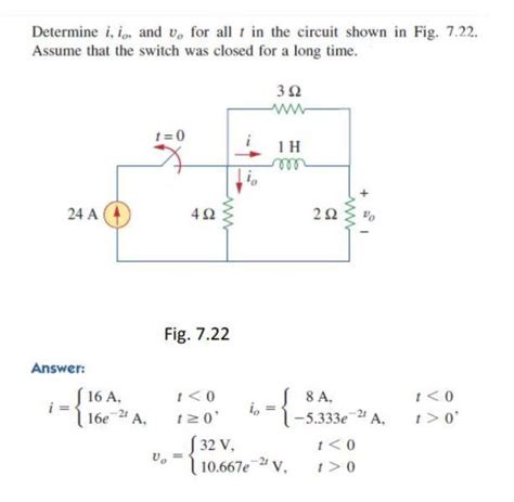 Solved Determine I Io And Vo For All T In The Circuit Shown Chegg