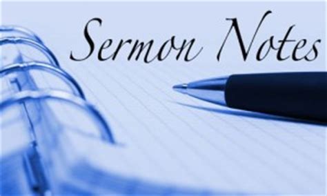 Sermon Notes – Cornerstone Church