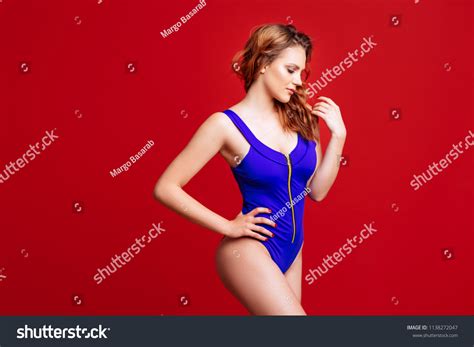 Pretty Bikini Model Studio On Red Stock Photo Shutterstock