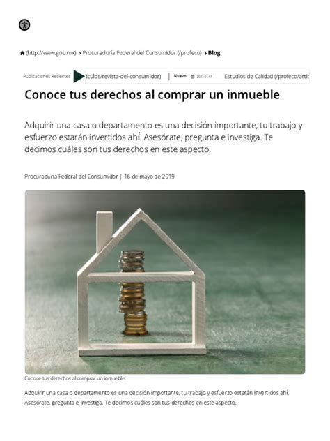 Conoce Tus Derechos Al Comprar Un Inmueble Procuraduría Federal Del Consumidor Gobierno