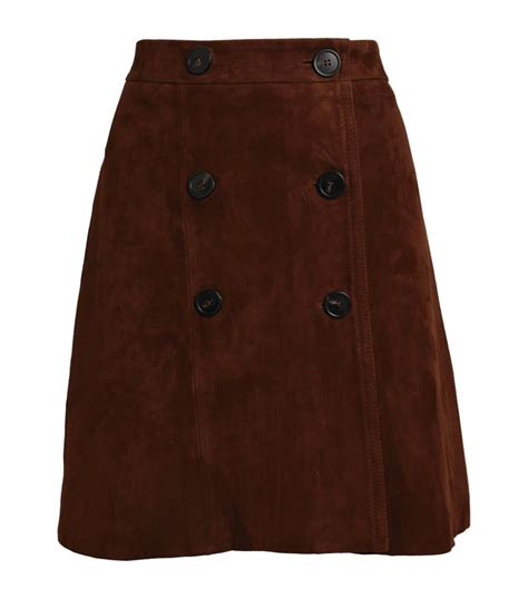 Womens Weekend Max Mara Brown Suede Mini Skirt Harrods {countrycode}