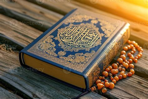 AI generated Islamic Holy Al Quran with Arabic calligraphy and tasbih ...