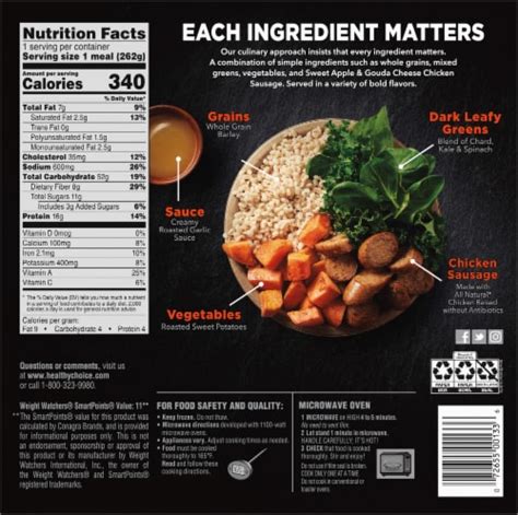 Healthy Choice Power Bowls Chicken Sausage And Barley Frozen Meal 9 25 Oz Kroger