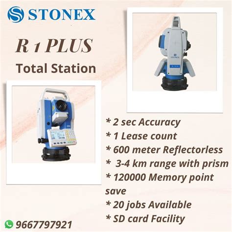 Stonex Immediate R Plus Total Station Km With Prism Sec At Rs