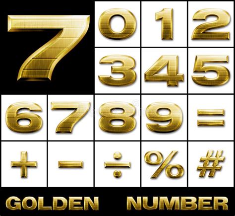 Gold Numerals Set Vector Golden Yellow Metal Letter Number 0 1 2 3 4