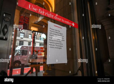 A Sign At The Carnegie Hall Box Office Announces That Russian Conductor