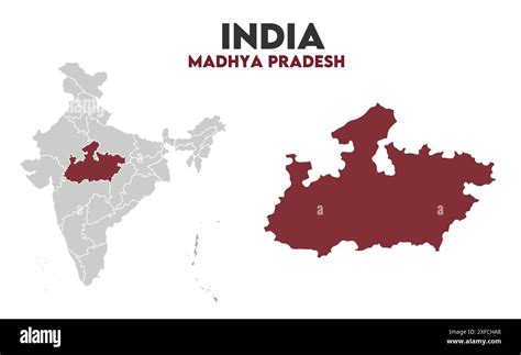 Madhya Pradesh Map Graphic State Of India Republic Of India