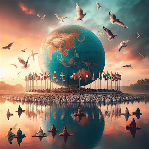 Premium Photo Image In Which All Humanity On Earth Lives In Peace Peace Around The World Earth