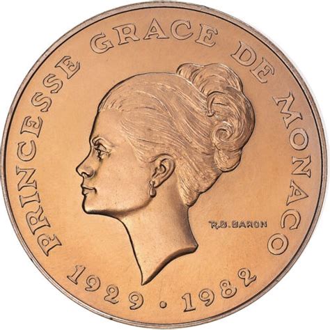 Coin Monaco Princesse Grace Francs Monnaie De