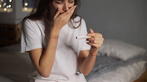 Sad Woman Looking On Pregnancy Test Stock Footage Sbv 330151689