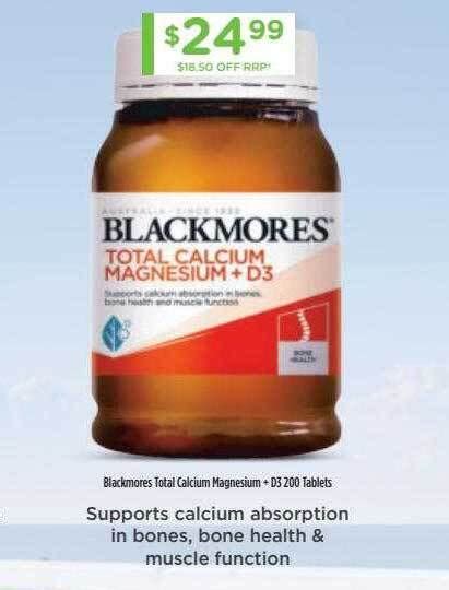 Blackmores Total Calcium Magnesium D3 200 Tablets Offer At Chemist