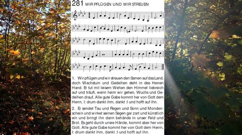 Wir pflügen und wir streuen instrumental mit Gesang E Dur Herbst