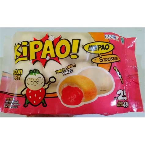 Jual Kipao Minipao Strawberry Isi 25 Pcs 430 Gr Rasa Stroberi Shopee