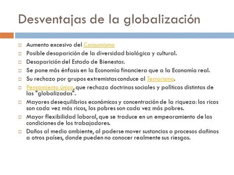 Ventajas Y Desventajas De La Globalizacion Cuadro Comparativo Images