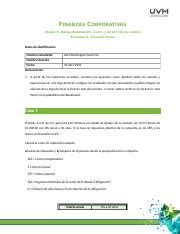 U5 Solucion Casos A6 1 Docx FINANZAS CORPORATIVAS UNIDAD 5 RIESGO