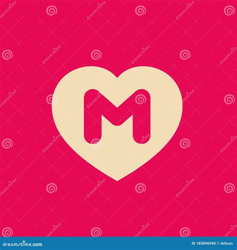 Letter M Heart Logo Icon Design Template Elements Stock Vector