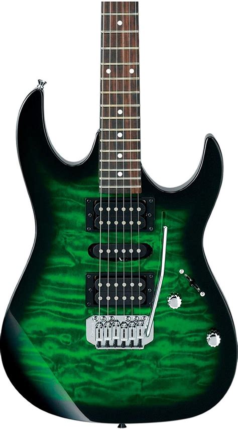 Ibanez Grx70qa Gio Series Electric Guitar Transparent Emerald Green Burst