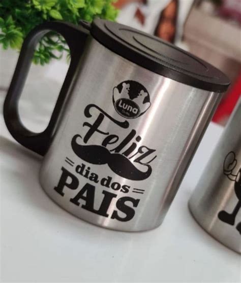 Caneca Ml Inox Personalizada Brinde Dia Dos Pais Elo