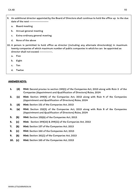 SOLUTION Icai Mcq Case Based Law Studypool