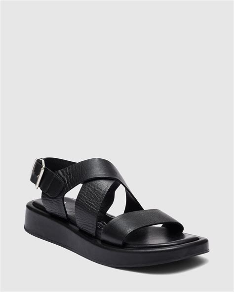 VALERIA BLACK Flatforms | Buy Women's SANDALS Online | Novo Shoes