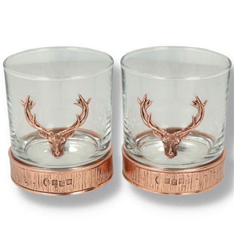 English Pewter Company 11oz Copper Majestic Stag Tumbler Twin Pack Stag201