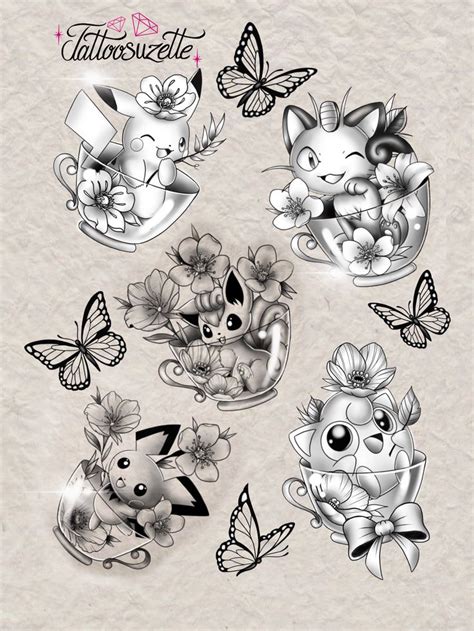 Pokemon Tattoo Design Pokemon Tattoo Tatoeage Ideeën Tatoeages