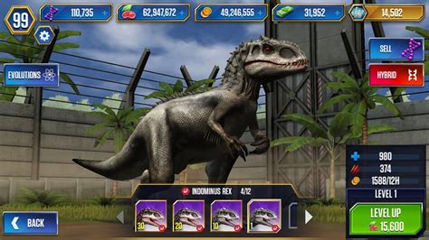 Indominus Rex Battle Jurassic World The Game Youtube