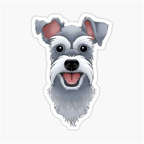 Paper And Party Supplies Stickers Schnauzer Doodle Style Dog Sticker