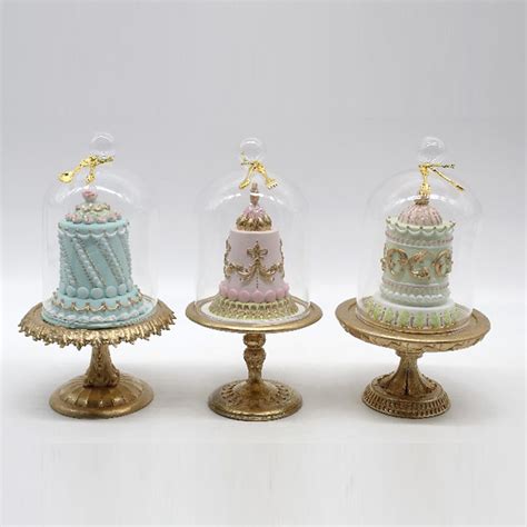 Mini Cake In Glass Cloche Modern Display