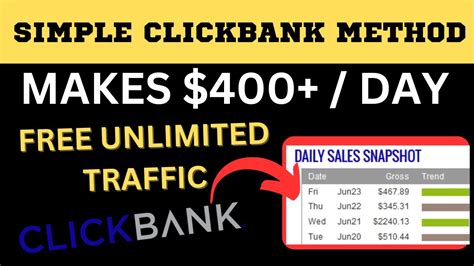 Get Paid 400 Day On Clickbank With Free Unlimited Traffic Earn