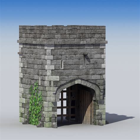 3d medieval castle gatehouse model