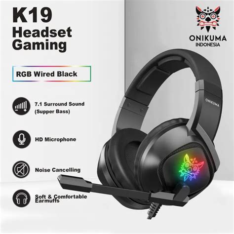 Onikuma K Rgb Headphone Gaming Wired Black Original Headset Gaming