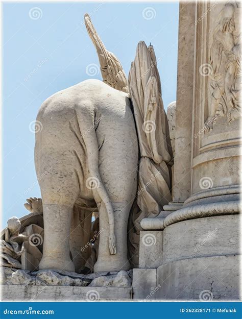 Details of the Monument of King Jose in Front of Praca Do Comercio