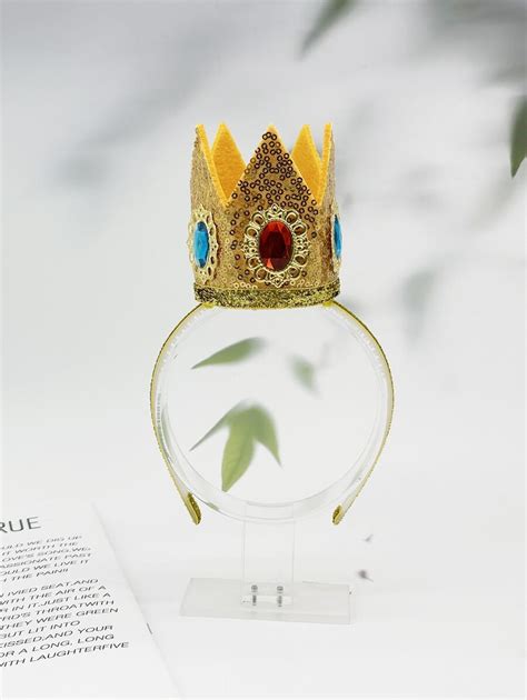 Corona De Diadema De Princesa Melocot N Dorado Para Mujer Accesorio De