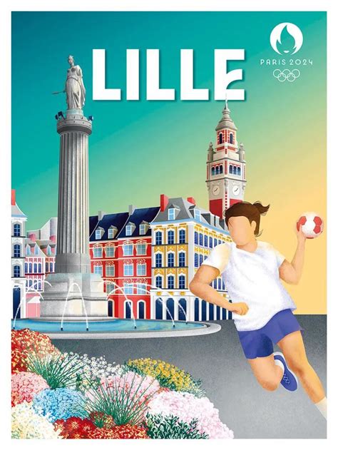 Affiche Jo Officiel Lille Multi Couleurs Editor L40 X H30 Cm Leroy