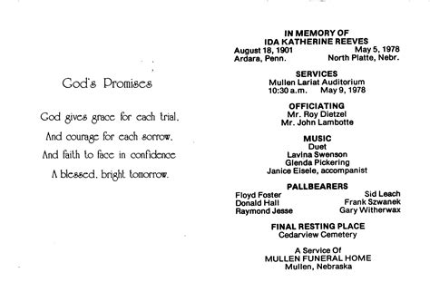 Obituaries and Funeral Planning at Reeves Funeral Home 11