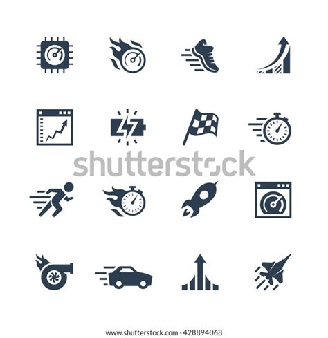 Performance Velocity Vector Icon Set Stock Vector Royalty Free 428894068