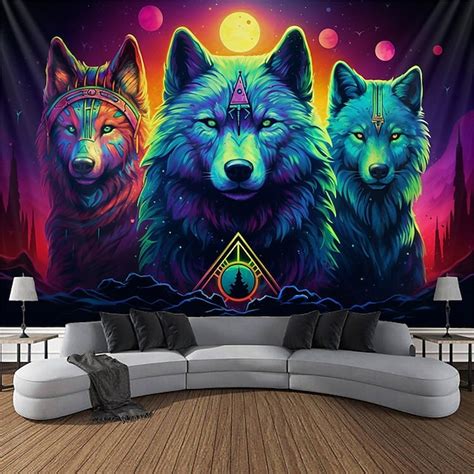 Blacklight Tapestry UV Reactive Glow In The Dark Glow Party Neon Trippy