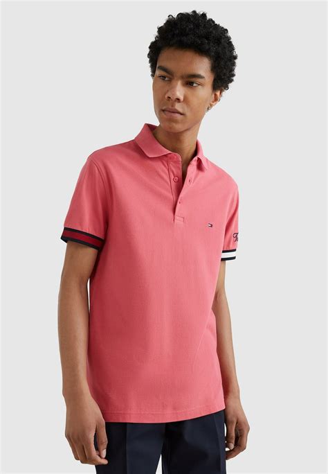 Tommy Hilfiger Flag Cuff Polo Shirt Deep Crimson Fruit Red Zalando