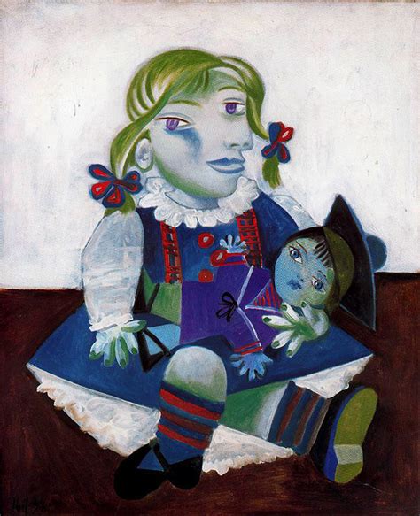 Portrait Of Maya With Her Doll 1938 Pablo Picasso