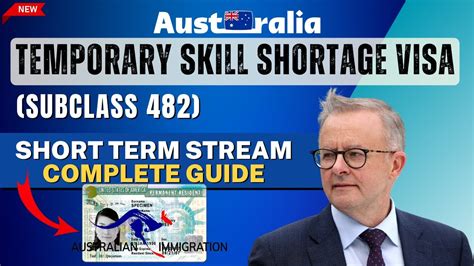 Australia Temporary Skill Shortage Visa Subclass 482 Short Term