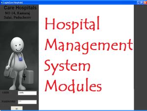 Hospital Management System Modules – 1000 Projects