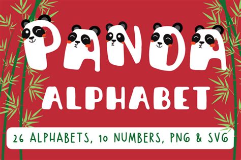 Cute Panda Alphabet Letters Graphic By Pinggershop · Creative Fabrica