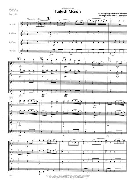 Turkish March Full Score Sheet Music Direct