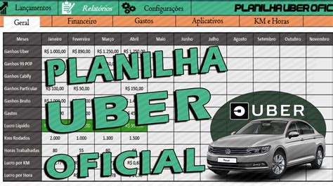 Planilha Para Motorista De Aplicativos