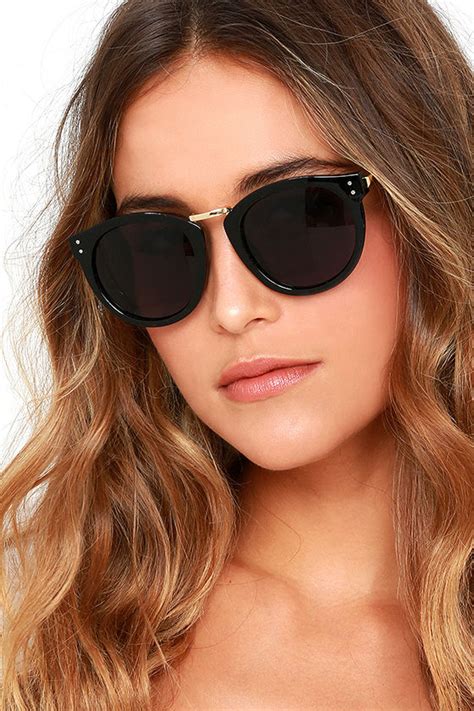 Stylish Black Sunglasses Gold And Black Sunnies 16 00 Lulus